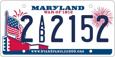 MD license plate 2AB2152