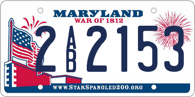 MD license plate 2AB2153