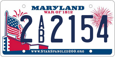 MD license plate 2AB2154