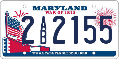 MD license plate 2AB2155