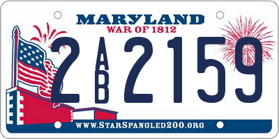 MD license plate 2AB2159
