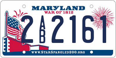 MD license plate 2AB2161