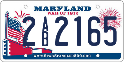 MD license plate 2AB2165