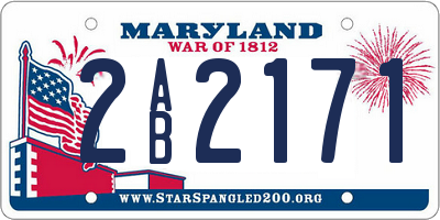 MD license plate 2AB2171