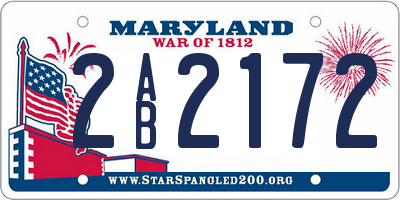 MD license plate 2AB2172