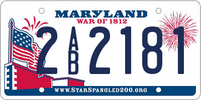 MD license plate 2AB2181