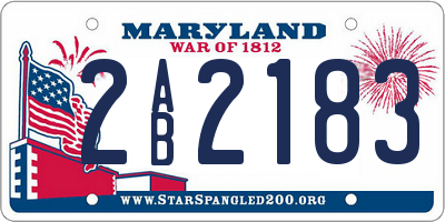 MD license plate 2AB2183
