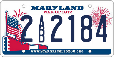 MD license plate 2AB2184