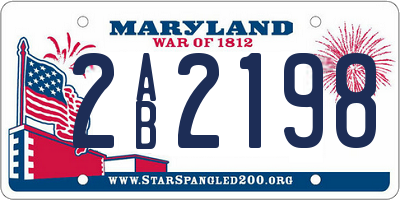 MD license plate 2AB2198