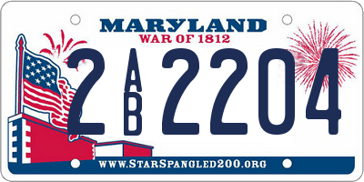MD license plate 2AB2204
