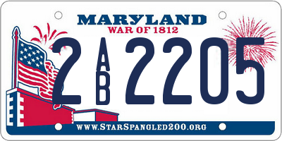 MD license plate 2AB2205
