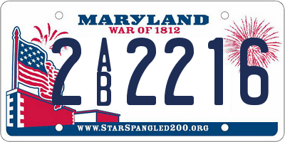 MD license plate 2AB2216