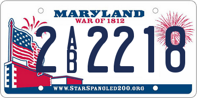 MD license plate 2AB2218