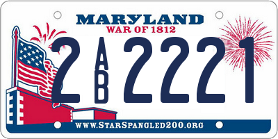 MD license plate 2AB2221