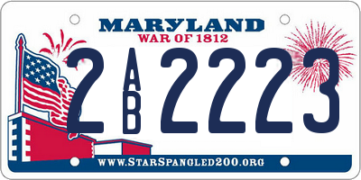 MD license plate 2AB2223