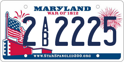 MD license plate 2AB2225