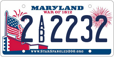 MD license plate 2AB2232