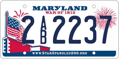 MD license plate 2AB2237