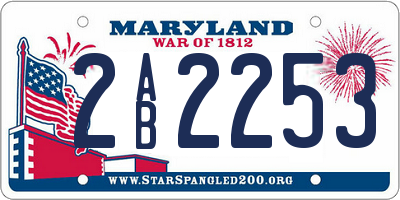 MD license plate 2AB2253