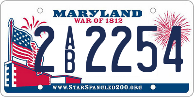 MD license plate 2AB2254