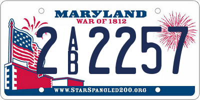MD license plate 2AB2257