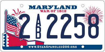 MD license plate 2AB2258