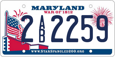 MD license plate 2AB2259