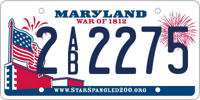 MD license plate 2AB2275