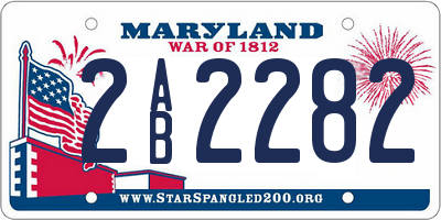 MD license plate 2AB2282