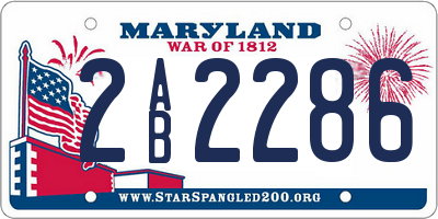 MD license plate 2AB2286