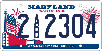 MD license plate 2AB2304