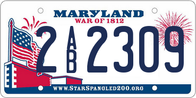 MD license plate 2AB2309