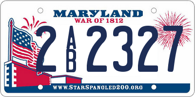 MD license plate 2AB2327