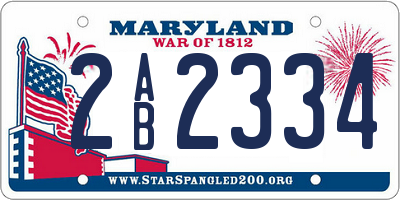 MD license plate 2AB2334