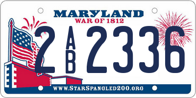 MD license plate 2AB2336