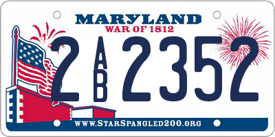 MD license plate 2AB2352