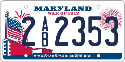 MD license plate 2AB2353