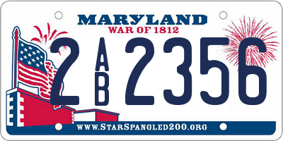 MD license plate 2AB2356