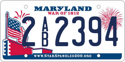 MD license plate 2AB2394