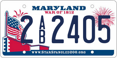MD license plate 2AB2405