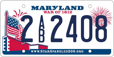 MD license plate 2AB2408