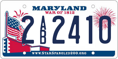 MD license plate 2AB2410