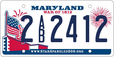 MD license plate 2AB2412