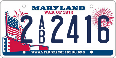 MD license plate 2AB2416