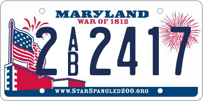 MD license plate 2AB2417