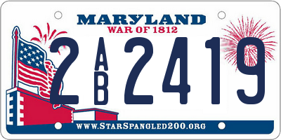MD license plate 2AB2419
