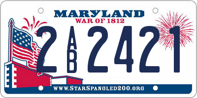 MD license plate 2AB2421