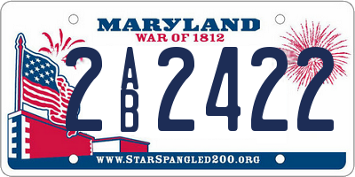 MD license plate 2AB2422