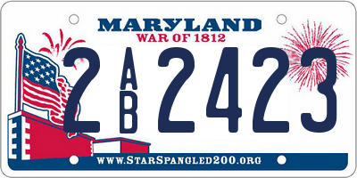MD license plate 2AB2423