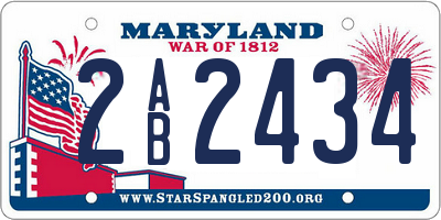 MD license plate 2AB2434